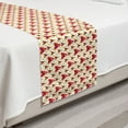 thumbnail image 2 of Geometric Bed Runner, Illustration of Symmetrical Grid with Triangles in Warm Soft Colors, Decorative Accent Bedding Scarf for Hotels Homes and Guestrooms, Twin, Ivory and Dark Coral, by Ambesonne, 2 of 2