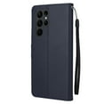 thumbnail image 6 of for Samsung Galaxy S23 Ultra Wallet Case, Magnetic Pure Color Flip Premium PU Leather [Kickstand] [Card Slots] [Wrist Strap] [Magnetic] Phone Cover for Samsung S23 Ultra - 6.8", Darkblue, 6 of 6