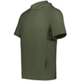 thumbnail image 2 of Holloway B23864646 Eco Revive Youth Ventura Soft Knit Short Sleeve Hoodie, Olive - Extra Large, 2 of 2