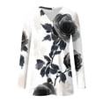 thumbnail image 5 of Women's Shirts Fashion Floral Print Dressy Blouses Casual V-Neck Shirt Pullover Long Sleeve Loose Work Tops Spring Summer Outdoor,Beach,Vacation Top Style09 S, 5 of 5