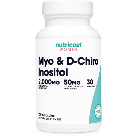 Nutricost Myo Inositol & D-Chiro Inositol Supplement for Women 2000mg, 120 Capsules, 30 Servings