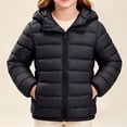 thumbnail image 3 of HAOTAGS Girls Puffer Coat (5-13) Long Sleeve Hooded Zipper Nylon Winter Warm Jacket Black Size 13, 3 of 9