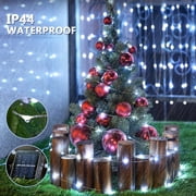 JMEXSUSS 2 Pack Solar String Lights Outdoor Waterproof, Each 33FT 100 LED Solar Christmas Lights Outdoor, 8 Modes Solar Fairy Light for Outside Yard Tree Patio Garden Wedding Christmas Decorations