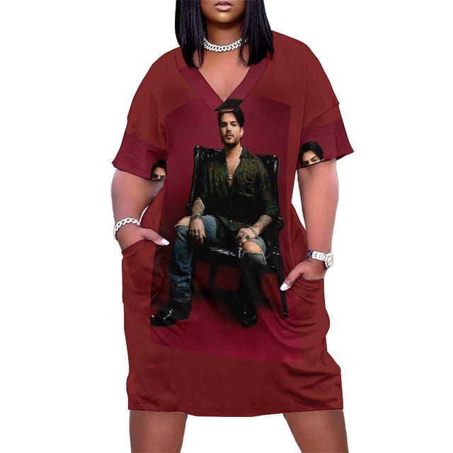 Vestido holgado con bolsillos de Adam Lambert, bonito y largo, para mujer, verano 2025