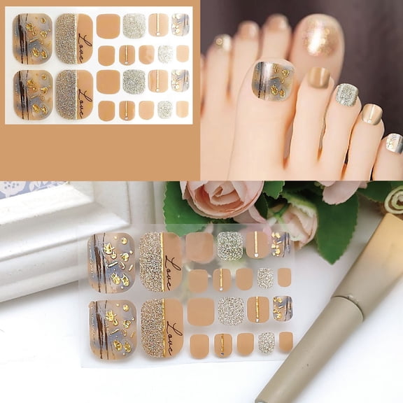 Summer Nail Stickers for Toes Elegant and Decals for DIY Manicure with Designs