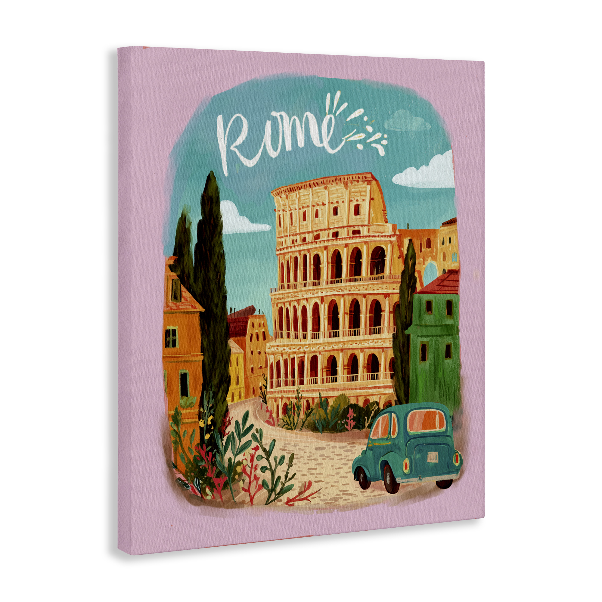 Rome Travel Spot Architecture Canvas Wall Art, design by Yen