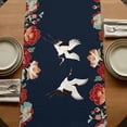 thumbnail image 5 of Table Runners 108 Inches Long Dress Scarves, Navy Blue Crane Farmhouse Coffee/Dining/Kitchen Table Runner for Living Room, Vintage Red Teal Spring Floral Botanical 13x108 Inch, 5 of 9