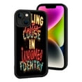 thumbnail image 2 of Vibrant Retro Design iPhone 15 Case - Lightweight Yellowing Resistant Bold " COUSE IN WOOMEG FENDTRY " Text on Black Background, 2 of 6