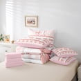 thumbnail image 4 of Erosebridal Pink Alphabet Bedding Queen Size,Geometric Buffalo Bedding Sets Queen Size,Letter Personalized Comforter Sets with Sheets,Microfiber Kawaii Room Decorative,Reversible,7 Pieces, 4 of 6