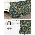 thumbnail image 5 of Paisley Bed Skirt King Size 18 Inch Drop, Yellow Flowers Adjustable Elastic Dust Ruffles Bedskirt for King Bed Wrap Around Pleated Mattress Frame Cover, 5 of 9