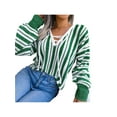 thumbnail image 2 of Liacowi Women Juniors Knitted Sweater Long Sleeve Striped Pullover Retro Jumpers Tops Fall Loose Knitwear for Teen, 2 of 6