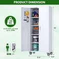 thumbnail image 2 of CHAUKY Upgraded 72" H Garage Storage Cabinets with Wheels,Metal Storage Cabinets with Door Pegboard for Garage Home Office Storage,Assembly Required, White, 2 of 18