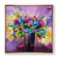 thumbnail image 2 of Designart Bright Bouquet Of Spring Flowers On Purple Background FLOAT FRAME WALL ART, 2 of 4