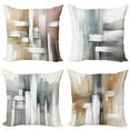 thumbnail image 4 of Ambesonne Abstract Throw Pillow Cover 4 Pack, Modern Brushstroke Shapes, 20", Amber Blue Grey and White, 4 of 4