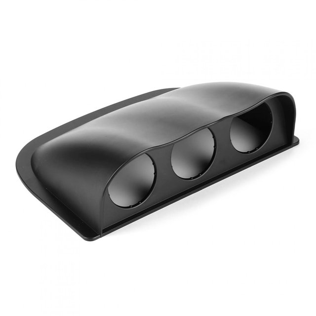 Universal Black Triple Gauge Console Dashboard Pod, 2 en ABS Material 3 Hole Panel de Instrumentos Soporte de Montaje Auto Accesorio(Negro)