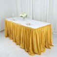 thumbnail image 6 of Efavormart 17ft Gold Shiny Metallic Spandex Pleated Table Skirt, Glitter Semi-Sheer Table Skirt with Top Strip for Dining Catering Wedding, 6 of 11