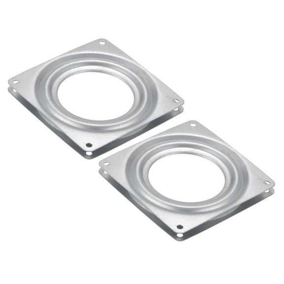 Uxcell 3.7inch Metal Lazy Susan Turntable Rotating Swivel square Shape Silver Tone 2pack