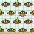 thumbnail image 2 of Ambesonne Cartoon Fabric by the Yard Upholstery, Funny Monkeys Bananas, 1 Yard, Brown Pale Brown Yellow, 2 of 5