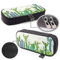 thumbnail image 4 of Lsque Cartoon Cactus Printed Big Capacity PU Leather Pencil Case Large Pencil Pouch Stationery Pen Bag Pencil Holder for Teen, 4 of 6