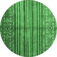thumbnail image 1 of Ahgly Company Indoor Round Southwestern Emerald Green Country Area Rugs, 5' Round, 1 of 4
