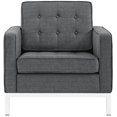thumbnail image 2 of LexMod Fauteuil en Tissu, Gris, 2 of 4