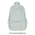 thumbnail image 2 of Lace Trim School Backpack, Polka Dot Rucksack with Compartments&Pendant, Water Resistant School Backpack for Travel Shopping Work, Blue, 2 of 8