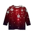 thumbnail image 4 of Grblisyd Christmas Shirts Kids 10-12 Years Graphic Shirts Girls Blouse 3/4 Sleeve Snowflake Santa Graphic Cute Preppy Going Out Outfits for Teen Girls Wine 140, 4 of 5