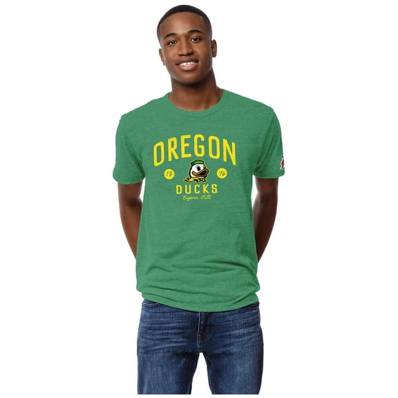 Men's League Collegiate Wear Heather Green Oregon Ducks Victory Falls Tri-Blend T-Shirt