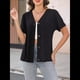 thumbnail image 5 of Camisetas Básicas de Verano con Cuello en V y Corta para Mujer Negro S, 5 of 8