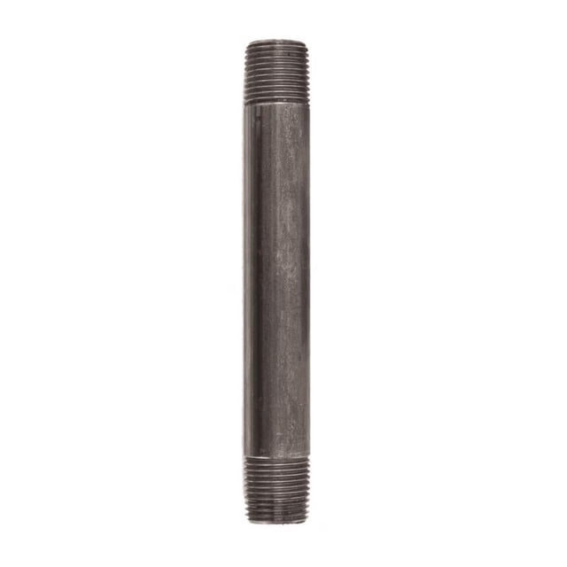 Nipple BK Products 1/2 pulgada MPT x 15 cm de largo, acero negro (paquete de 5)