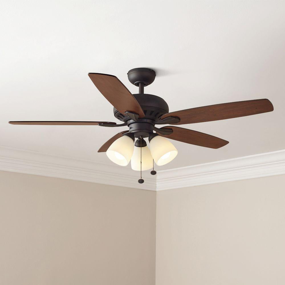 Hampton Bay 51751 Rockport 52 Indoor Oil Rubbed Bronze Ceiling Fan Hampton Bay 51751 Rockport 52 Indoor Oil Rubbed Bronze Ceiling Fan W Light Kit Com