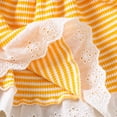 thumbnail image 5 of Xyant Toddler Baby Girl Summer Clothes Infant Sleeveless Tank Top Shirt Shorts Set Infant Striped Ruffles Outfits (Yellow,18-24 Months), 5 of 5
