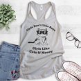 thumbnail image 2 of Girls Don't Like Boys Girls Like Cats and Money Tank Top, Ladies Racerback Tank Top, Cat Tank, Silver Gray, Large, 2 of 3