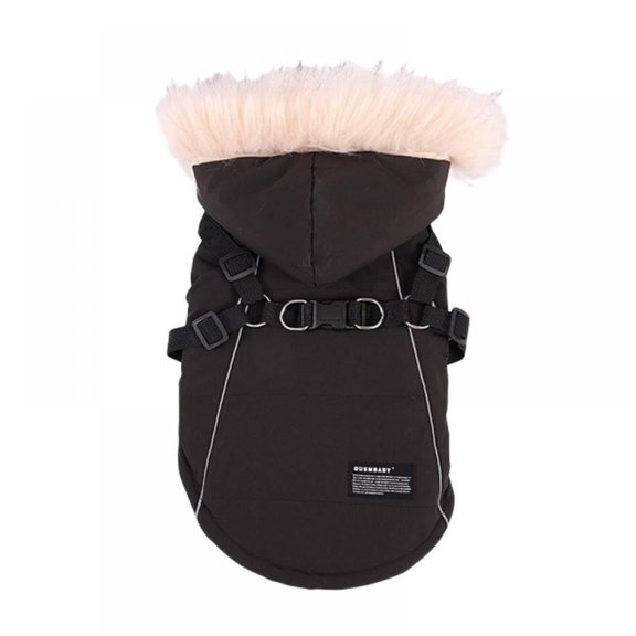 Abcelit Autumn Winter Warm Pet Jacket, Solid Casual Dogs Hoodies, Waterproof Windproof Cotton Coat, S-2XL