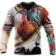 thumbnail image 2 of Sudadera con capucha yk2 de primavera y otoño con estampado 3D de tamaño completo para hombre y mujer, ropa de calle estilo Harajuku, sudadera unisex con hermoso gallo mexicano, 2 of 5