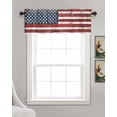 thumbnail image 3 of Vintage American Flag Kitchen Valances for Windows Farmhouse Linen Window Valance Curtain for Living Room Window Treatment Country Wooden US Flag Valance Rod Pocket Topper Drape, 60 x 18 Inch, 3 of 6