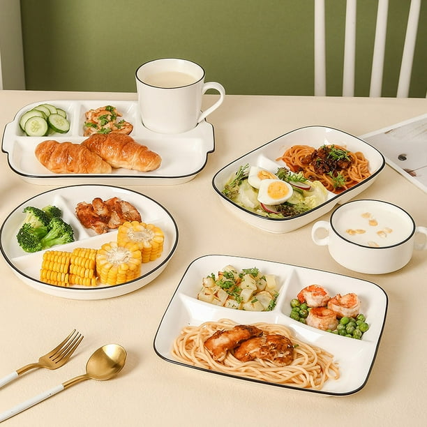 Ceramic divided dinner plates 2025