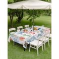 thumbnail image 4 of Outdoor Tablecloth with Umbrella Hole for Patio/Picnic/Party, Summer Ocean Waterproof Table Cloth Rectangle Table Cover Washable, Watercolor Ocean Marine Turtle Coral Starfish Blue (60"x 120"), 4 of 8