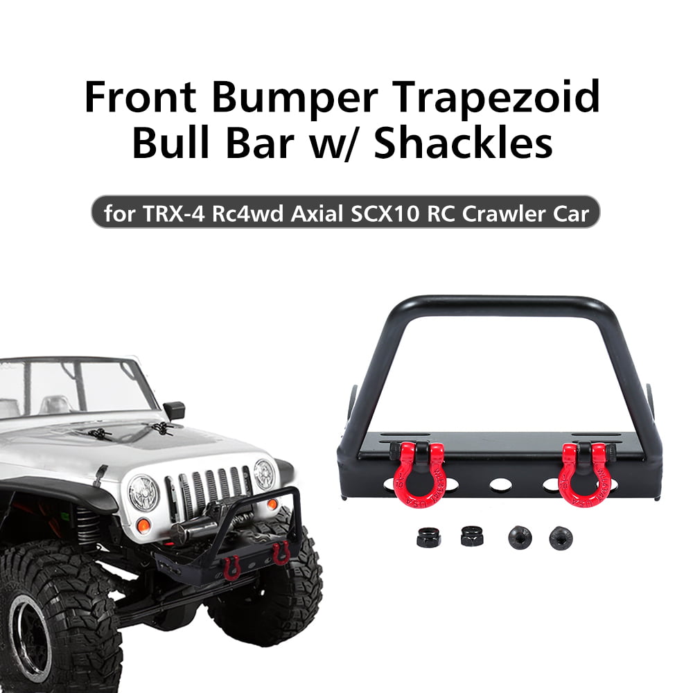 Metal Front Bumper with Winch Mount Shackles for 1/10 Axial SCX10 RC4WD Crawler 