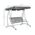 thumbnail image 3 of 3-Person Outdoor Swing Chair Bench - Grey Patio Swing with Canopy & Stand, 3 of 9