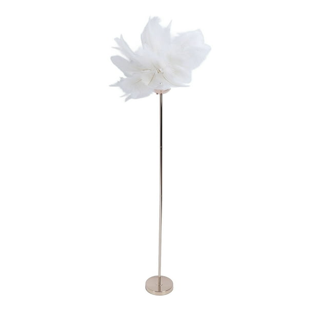 Lámpara De Plumas, Lámpara De Pie De Plumas De Avestruz Natural Para Sala De Estar, Plumas Ajustables En Altura De 61 Pulgadas, LED Regulable De 3 Temperaturas De Color, Con
