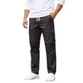 thumbnail image 5 of JAJAHO Mens Cargo Baggy Sweatpants With Zipper Pockets Drawstring Loose Fit Casual Workwear Training Pants Hiking Running Soft Trousers, 5 of 6