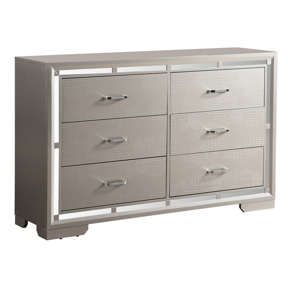 Silver Champagne Living Room Dresser With Storage - G6800-d Classic In