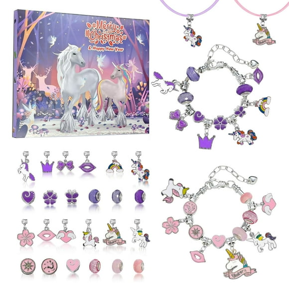 Pulseras con calendario de Adviento, unicornio, Navidad, 2025
