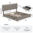 thumbnail image 2 of Linen Upholstered Platform Bed Frame with Storage, 4 Drawers, Adjustable Headboard – KING / QUEEN / FULL Sizes, Multiple Color Options Available, 2 of 6