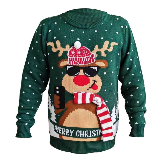 Suéter Simply Basic Navideño para Hombre Talla EEG Color Verde