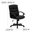 thumbnail image 5 of Flash Furniture Mid-Back Black LeatherSoft Swivel Task Office Chair with Arms, 5 of 12