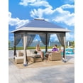 thumbnail image 4 of BouPower 13x13 Pop Up Canopy Gazebo,Canopy Tent,Outdoor Gazebo for Backyard & Patio Furniture,Pop Up Tent with Mosquito Netting & Double Roof for Backyard,Garden,Parties,Lawns,Outdoor and BBQs, 4 of 8