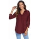 thumbnail image 4 of Txlixc Camisa suelta para mujer, jersey de manga tres cuartos con cuello en V de color sólido informal para adultos Txlixc Moda, 4 of 7