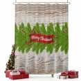 thumbnail image 2 of Green Christmas Shower Curtain, Xmas Botanical Winter Vintage Art Waterproof Fabric Shower Curtains with 12 Hooks, Bathroom Curtain Set for Bathroom Accessories Decor, 72 x 84 Inches, 2 of 9